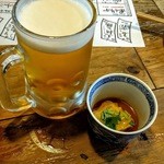 居酒屋　ちょーちょ - サッポロ黒ラベル・お通し
