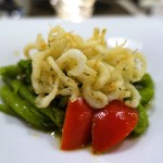 レストラン ピウ - 白魚と菜の花のジェノヴェーゼソース　生姜風味　　　　
　緑のストロッツァプレッティ