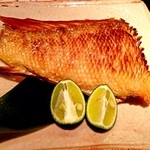 二条有恒 - 炭火：ぐじ（アカアマダイ）で頂きました。この大きさで出てくるとは思っても見ませんでしたが（汗）。