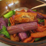 Fujin Tree Taiwanese Cuisine & Champagne - 茄子と豚モツと台湾バジルの甘辛炒め