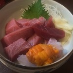 よねさん - ＜2016年5月再訪＞鮪刺し・雲丹の相盛り