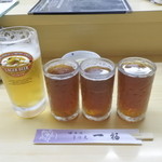 Ichifuku - 4人の飲み物生ビール、ウーロンハイ、ウーロン茶