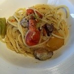 トラットリア・ノブ - 「スモークした豚と野菜のチーズソース」