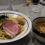 Mendokoro Shimizu - 間違ってサーブされた濃厚豚骨魚介つけ麺（柚子）（味玉）