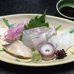 お造り（平目・活たこ・ほっき貝）