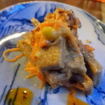 そばがきとニンジンの和えもの