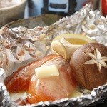 ● Grilled butter salmon with Kintoki salmon and mushrooms ●