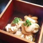 手打ちそば八轟 - お通し(白子煮)