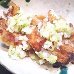 手打ちそば八轟 - 焼き餃子(ねぎダレ)