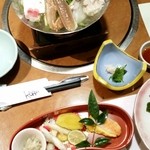 富士甲羅本店八宏園 - 前菜と蟹なべ