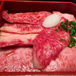 京都牛焼肉 すみれ家 - サービスカルビランチのお肉