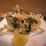 銀座魚勝 - 白魚と海苔のかき揚げ(2016/3月)