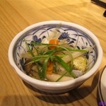 銀座魚勝 - 新牛蒡と独活のおひたし(2016/3月)