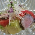 レストラン団欒 - お肉の仔牛はフランス産、ザブトンのローストで希少ですね