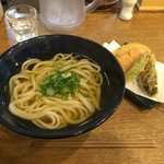 「料理」かけうどん大盛り+野菜天