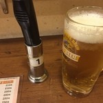 焼鳥 日高 - 中ジョッキ310円とタッチペン
