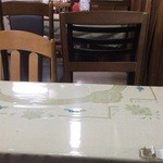 甘党ゆかり - 2016.5)　テーブルｎはられたビニールテープもいい味でてます♪