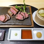 銀座みやま - 壱岐牛　炭火焼きステーキ
　イチボ、サーロイン、ランプ
