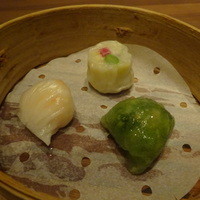 カントニーズ 燕 - 上から、お魚・クレソン・海老の蒸し餃子