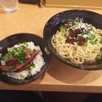 仙臺 自家製麺 こいけ屋 - 冷し汁無し坦々麺とステーキ丼
