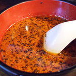 麺と飯 駅前食堂 - 黒胡麻坦々つけ麺の汁