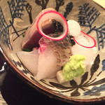 Gion Maruyama - お造り　アオリイカ、鯛、カツオ