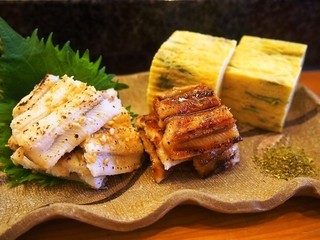 Fukusushi - 穴子白焼き＆タレ焼き、玉子アテ