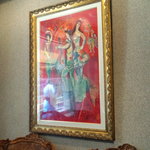 レストランひらまつ 広尾 - 1Fに展示された”シャガール”の絵画