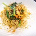 蝦夷アワビのペペロンチーノ カラスミ風味