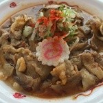 辛口肉ソバ ひるドラ 日本橋店 - ガチ味噌炙り肉そば+全部載せ(税込750円+400円、2016年5月信越麺戦記にて提供)