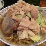 男そば 連獅子 - 男そば 大人 850円＋鬼脂 100円 (潰しニンニク : 無料)