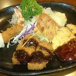 かつはる - かつはる定食のおかず(2016.5）