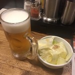 やきとり家すみれ - お通しは塩だれキャベツでした。