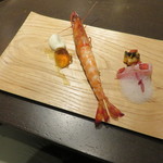 sincere - 伊豆の金目鯛と蒸し海老 ラタトゥイユとカリフラワーのクリームで1