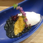 小料理 すず乃 - 自家製クリームチーズ豆腐のウニとジュレかけ