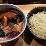ラーメン巌哲 - 広島県産ムール貝のトマト塩つけ麺 2016年02月メニュー