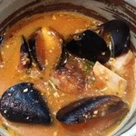 ラーメン巌哲 - 広島県産ムール貝のトマト塩つけ麺 2016年02月メニュー