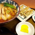 三宝亭 - 煮干しチャーシューと餃子セット