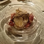 NOUVE - 鱧の落としとフランス産キノコのマリネ トリュフ風味のタプナード