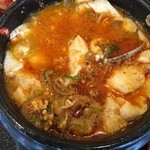 レストラン京泉 - 豆腐チゲ食べかけ編