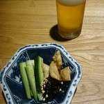 やぶかつ - そば味噌とビール