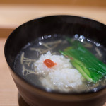 いち太 - 海鰻（はむ）、蓴菜（ぬなは）、大葉擬寶珠（うるい）の椀（わん）