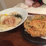 ひだりうま - 2016.4. 桜エビのかき揚げぶっかけ