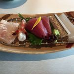 海舟 - 鯛、才巻海老、勝浦産生鮪、太刀魚、烏賊