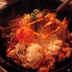 焼肉 もつ鍋 まん福 - 石焼ビビンバ　うっかり混ぜてしまいました。見苦しくてすみません。