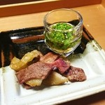 しのはら - 焼き物　猪ロース　花山椒甘酢