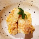 鮨 はしもと - 2016.4.  筍と沢庵のあん肝和え