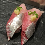 五金 - 最高に脂ののった鯵握り