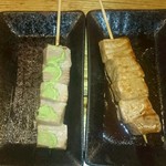 鶏冠 - マグロあぶり串180円×2