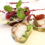 メゾン エメ・ヴィベール - ランチコース 5346円 のオマール海老とナスのテリーヌ タプナードとカレーの香り